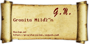 Grosits Milán névjegykártya